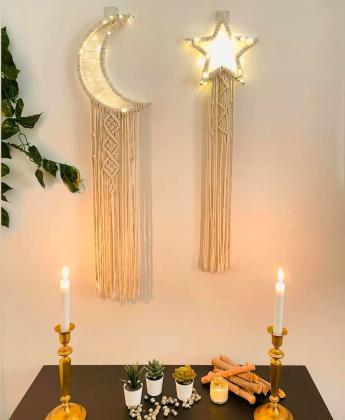 طقم مكرميه ليد هلال ونجمه (عرض رمضان )