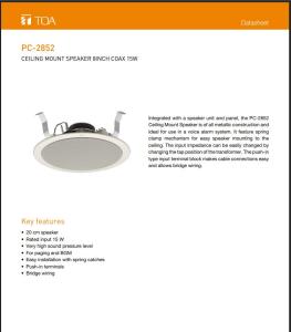 سماعه سقف ساقط 15 وات ماركه توا PC-2852