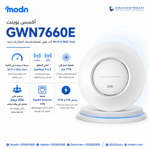 أقوى تغطية واي فاي 6: أكسس بوينت جراند ستريم GWN7660E المطور