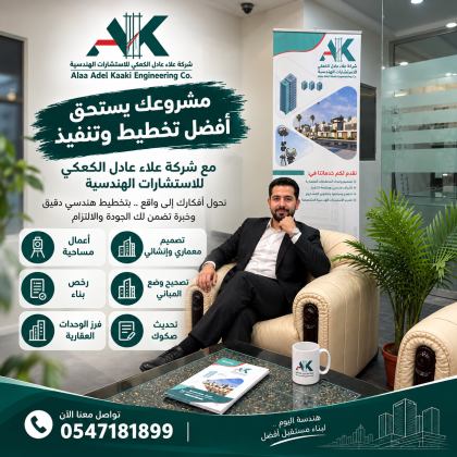 شركة علاء الكعكي للاستشارات الهندسية معك من بداية مشروعك و حتى النهاية
